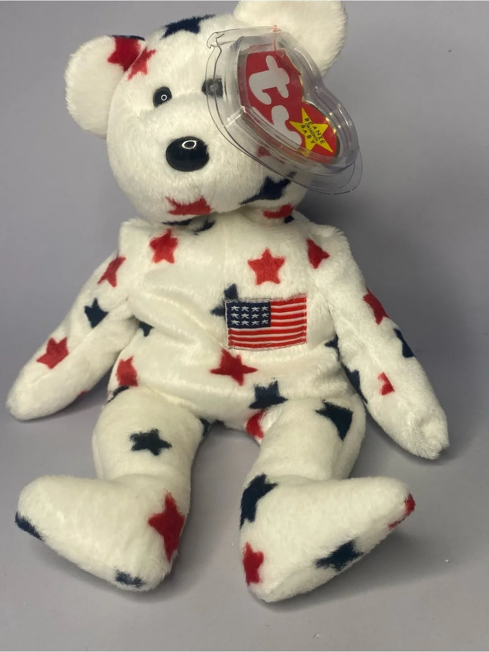RARE RETIRED TY BEANIE BABY “GLORY” 1998 Americana Patriotic USA Bear